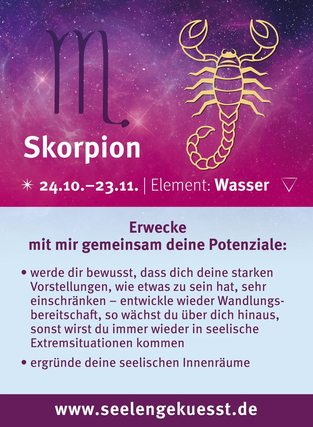 Illustration einer Frauensilhouette, die die Sterne und den Mond über dem Tierkreisrad und dem Hintergrund der Milchstraße betrachtet.